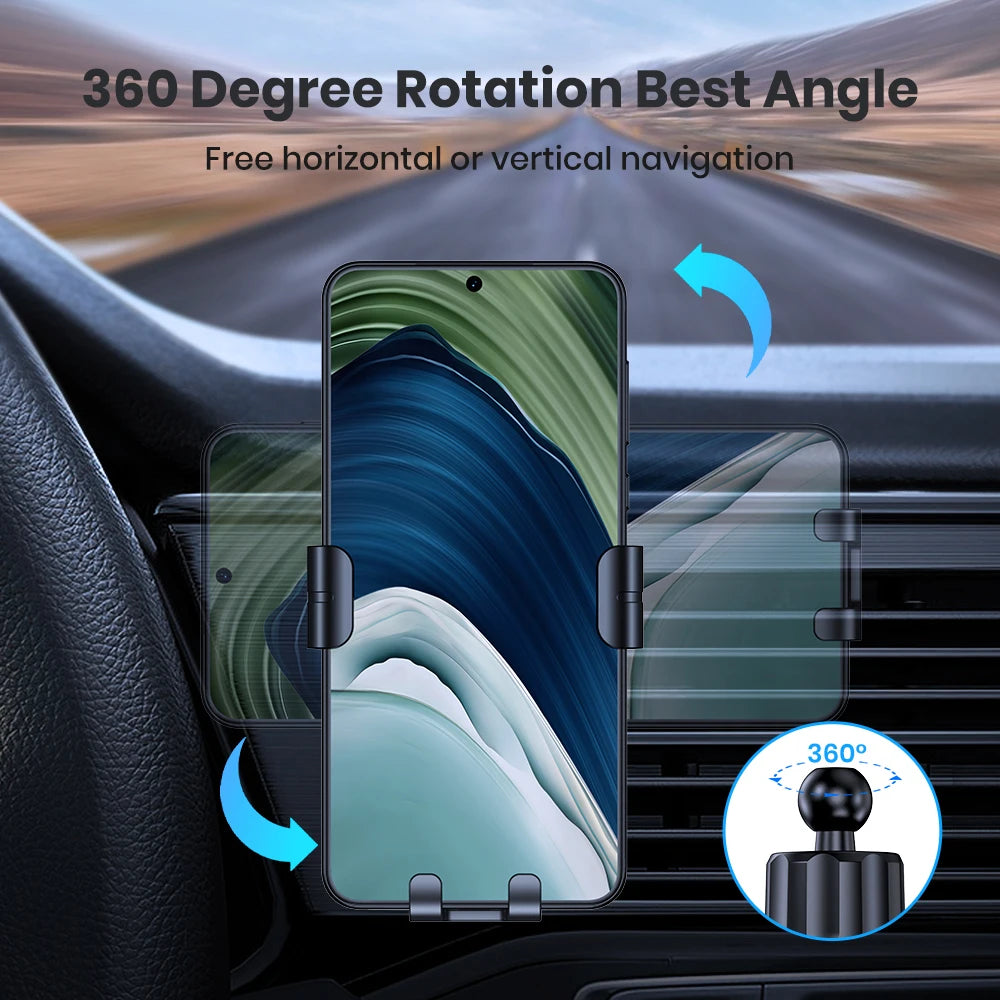 TOPK Car Phone Holder for Car Vent, Adjustable Metal Hook Cell Phone Holder with Gravity Sensor For Car Air Vent for All Phones