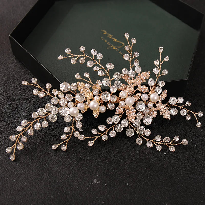 New Handmade Rhinestone Crystal Headpiece Hair Vine Copper Wire Wedding Bridal Hair Accessories Headbands