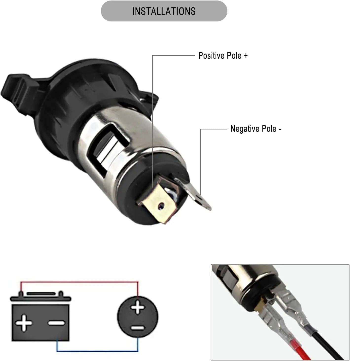 Cigarette Lighter Socket DC 12V Car Cigarette Lighter Female Power Outlet Socket Replacement Waterproof for Automotive Truck RV