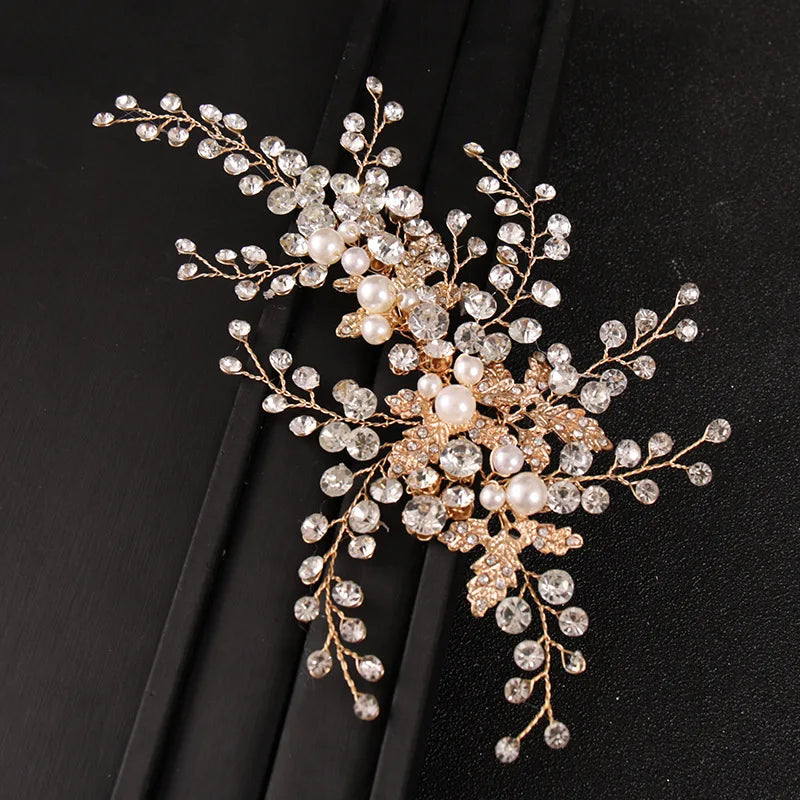 New Handmade Rhinestone Crystal Headpiece Hair Vine Copper Wire Wedding Bridal Hair Accessories Headbands