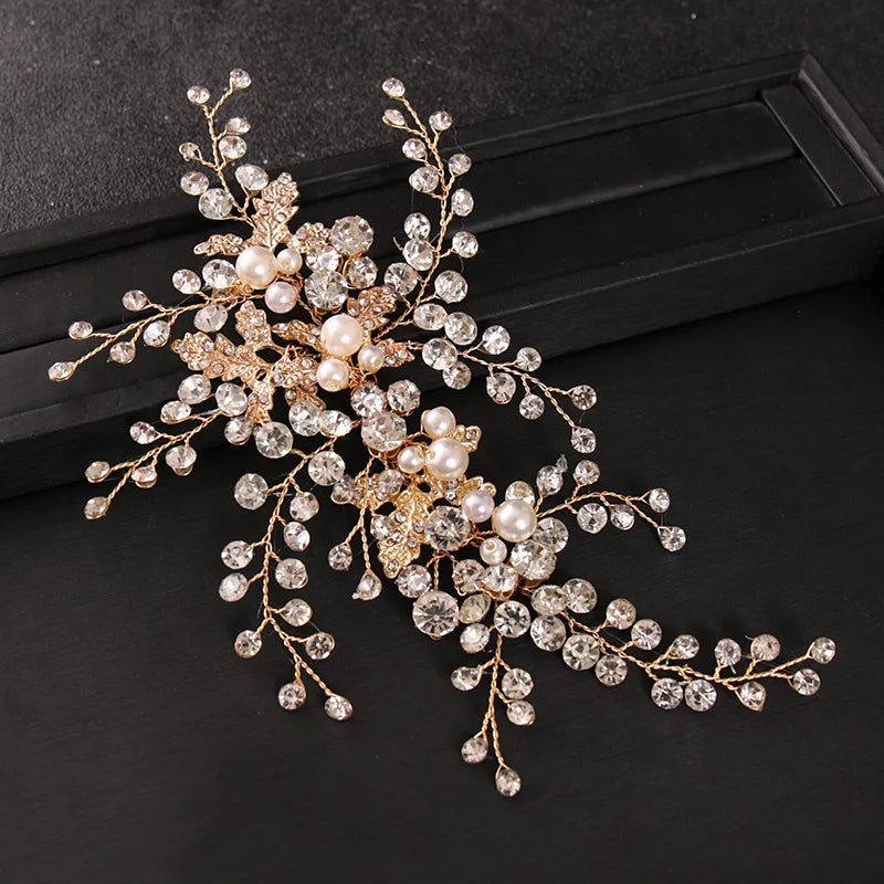 New Handmade Rhinestone Crystal Headpiece Hair Vine Copper Wire Wedding Bridal Hair Accessories Headbands