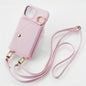 iPhone 15/14 Plus/13/12/11 Pro Max Chic Faux Leather Case - Crossbody Lanyard & Mirror - Shockproof Protective Cover for Daily Use