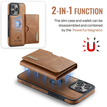 Wallet Case for iPhone 16 15 14 13 12 11 Pro Max Plus with Card Holder, Detachable Magnetic Faux Leather Kickstand Case with 6 Card Slots, Shockproof Cover