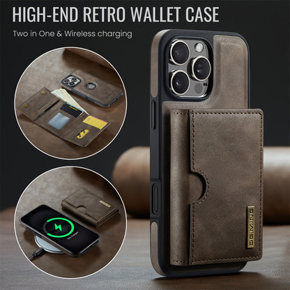 Wallet Case for iPhone 16 15 14 13 12 11 Pro Max Plus with Card Holder, Detachable Magnetic Faux Leather Kickstand Case with 6 Card Slots, Shockproof Cover