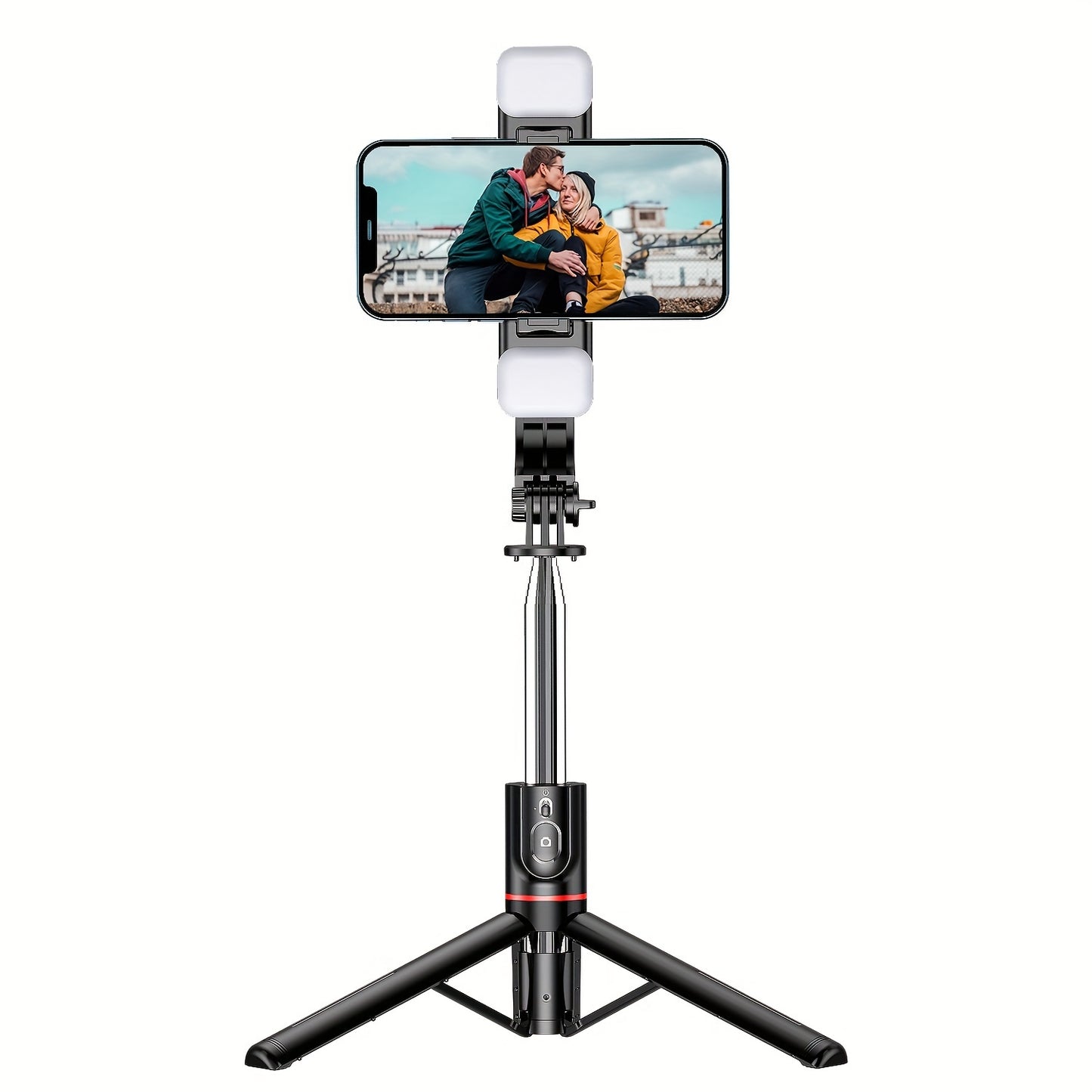 1pc Selfie Stick With Two Fill Light, Selfie Stick With Upgraded Tripod, Extra Long 45 Inch Flexible Phone Tripod With Detachable Remote Compatible With IPhone 14/14 Pro/13/13 Pro/12/12 Pro/11/11 Pro/XS Max/XS/XR/X/8/7 And An