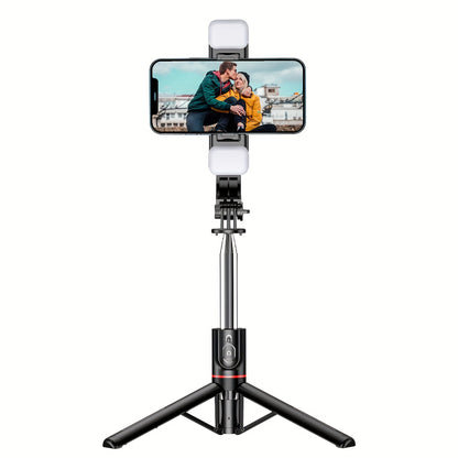 1pc Selfie Stick With Two Fill Light, Selfie Stick With Upgraded Tripod, Extra Long 45 Inch Flexible Phone Tripod With Detachable Remote Compatible With IPhone 14/14 Pro/13/13 Pro/12/12 Pro/11/11 Pro/XS Max/XS/XR/X/8/7 And An