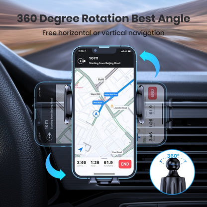 Car Phone Holder Mount, TOPK Car Mount With Hook Clip For Car Air Vent 360° Rotation Phone Mount For Cellphones