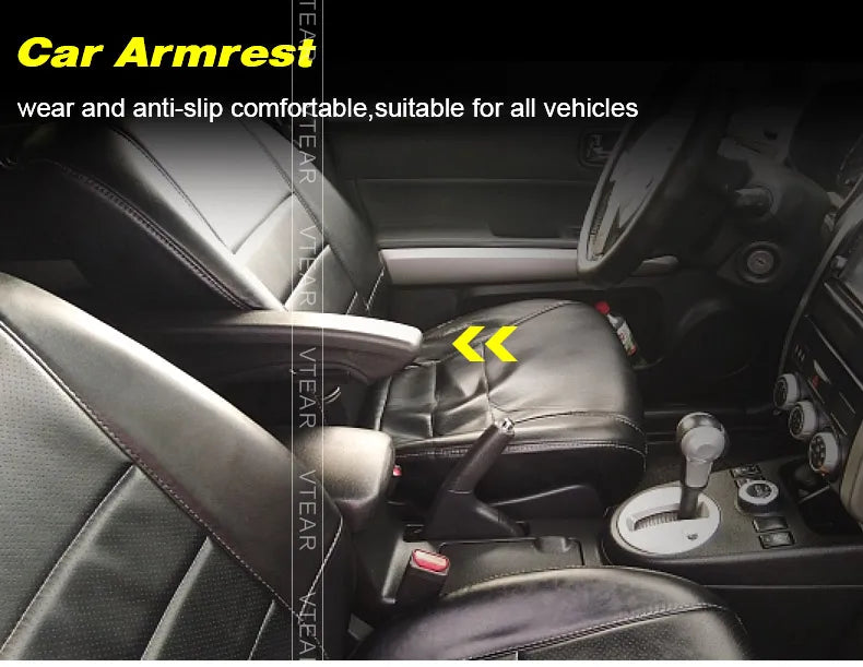 Vtear Truck Universal Armrest Seat Adjustable Car Center Console Arm Rest Box Interior Accessories Leather Car-Styling Parts