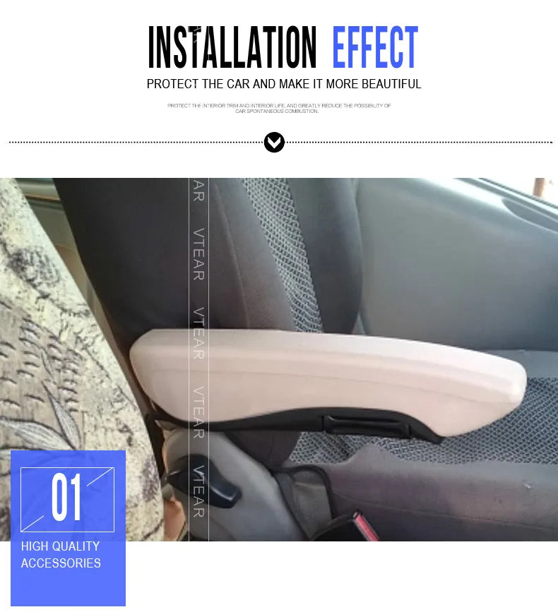 Vtear Truck Universal Armrest Seat Adjustable Car Center Console Arm Rest Box Interior Accessories Leather Car-Styling Parts