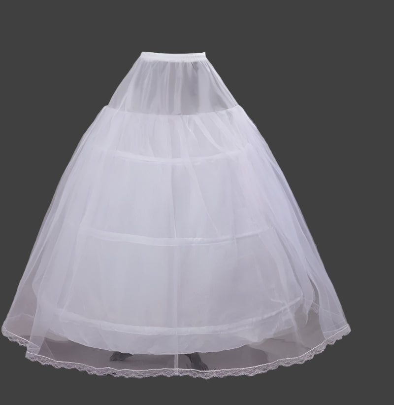 NUOXIFANG White 3 Hoops 1 Layer Of Yarn With Lace Petticoat Crinoline Slip Underskirt For Wedding Dress Bridal Gown 2020