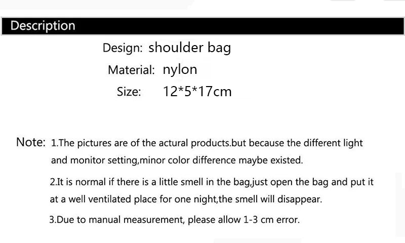 Casual Waterproof Nylon Crossbody Bags Women Messenger Shoulder Bag