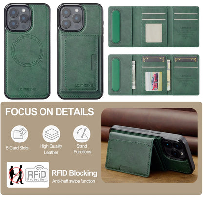 2 in 1 Magnetic Wallet Leather Case For iPhone 16 Pro Max 15 Plus Magsafe Phone Cover Fold Cards bag Kickstand