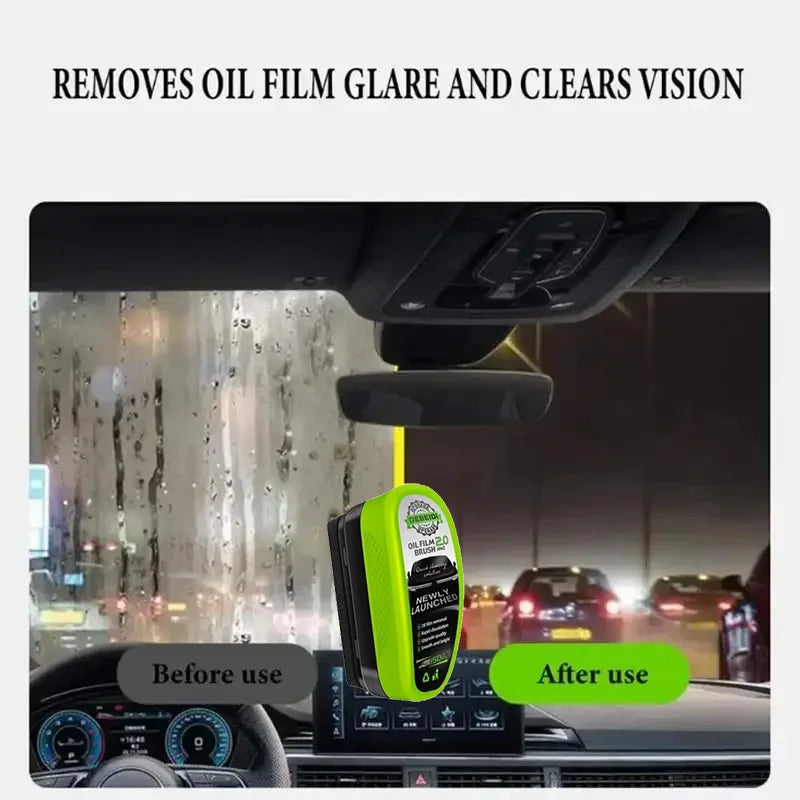 Car Glass Oil Film Remover Automotive Car Glass Sponge Cleaning Brush Front Inside Windshield Glass Oil Film Cleaning Agent
