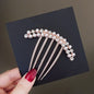 Elegant Pearl Hair Combs Hairpin for Women Luxury Crystal Bun