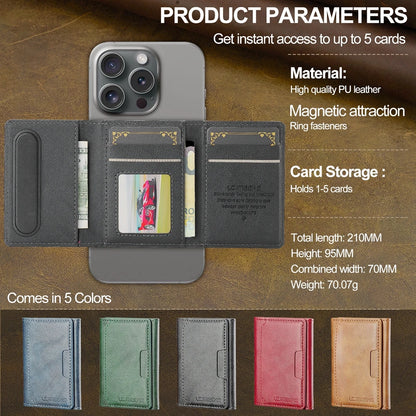 2 in 1 Magnetic Wallet Leather Case For iPhone 16 Pro Max 15 Plus Magsafe Phone Cover Fold Cards bag Kickstand