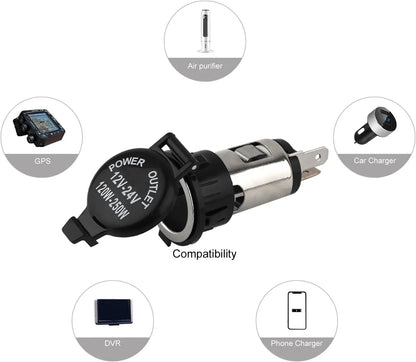 Cigarette Lighter Socket DC 12V Car Cigarette Lighter Female Power Outlet Socket Replacement Waterproof for Automotive Truck RV