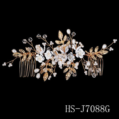 Hair Comb Luxury Metal Side Hair Clips Bridal Plate Hair Headdress Jewellery