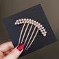 Elegant Pearl Hair Combs Hairpin for Women Luxury Crystal Bun