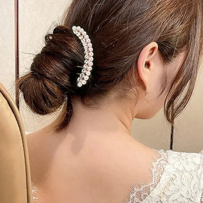 Elegant Pearl Hair Combs Hairpin for Women Luxury Crystal Bun