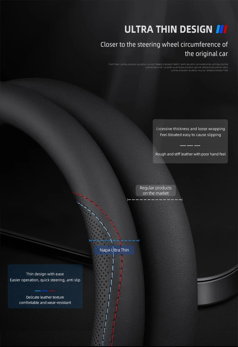 Car Leather Steering Wheel Cover Anti-slip Accessories For Suzuki Swift Jimny Baleno SX4 Ignis Vitara Alto Splash Samurai Kaiser