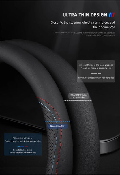 Car Leather Steering Wheel Cover Anti-slip Accessories For Suzuki Swift Jimny Baleno SX4 Ignis Vitara Alto Splash Samurai Kaiser