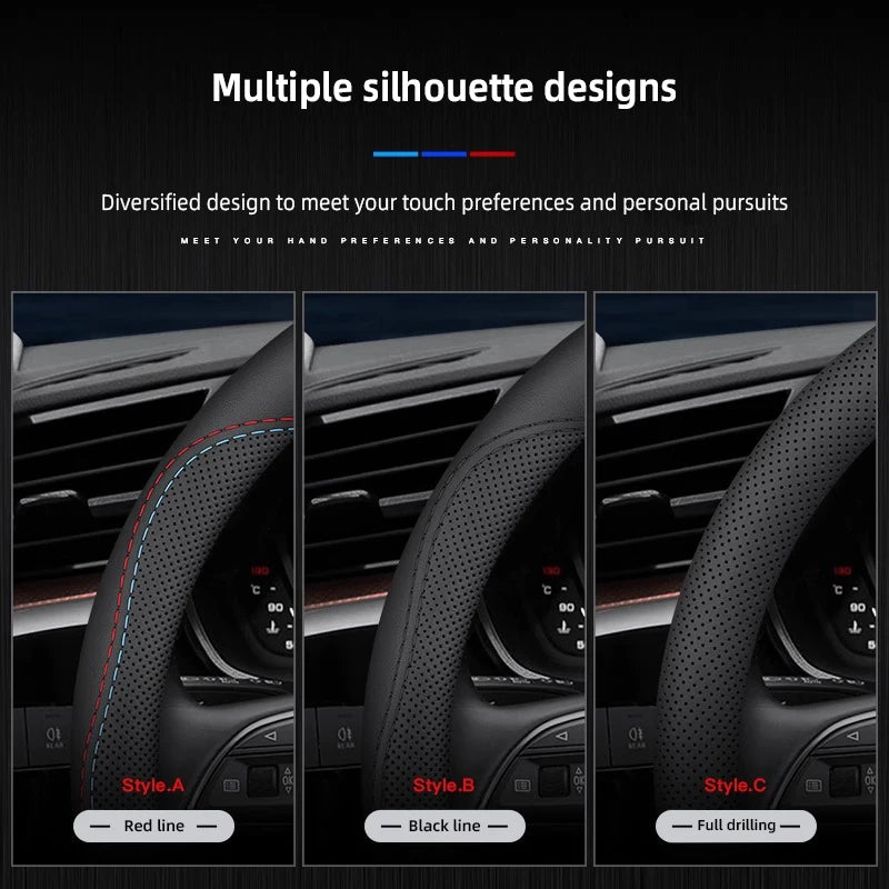 Car Leather Steering Wheel Cover Anti-slip Accessories For Suzuki Swift Jimny Baleno SX4 Ignis Vitara Alto Splash Samurai Kaiser