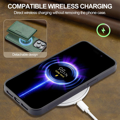 2 in 1 Magnetic Wallet Leather Case For iPhone 16 Pro Max 15 Plus Magsafe Phone Cover Fold Cards bag Kickstand