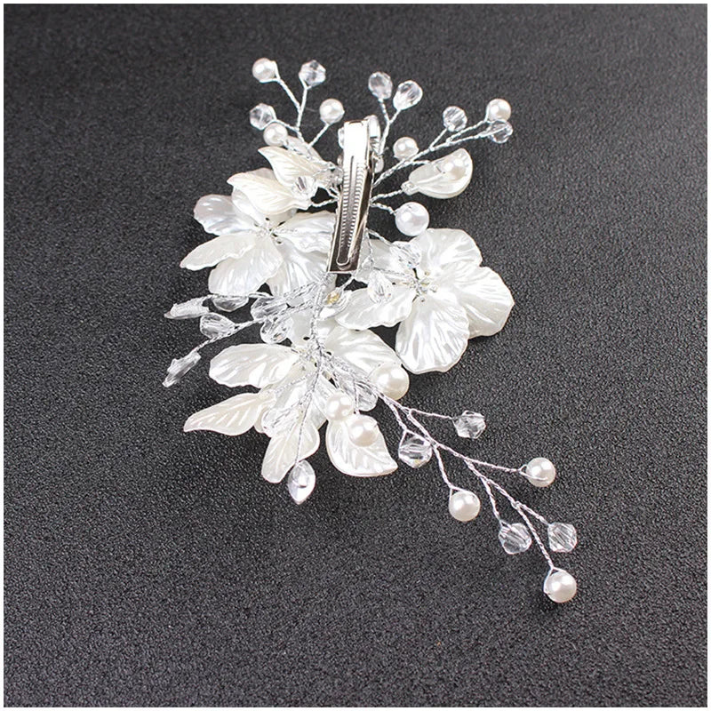 White Peal Flower Bridal Hair Clip