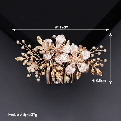 Hair Comb Luxury Metal Side Hair Clips Bridal Plate Hair Headdress Jewellery