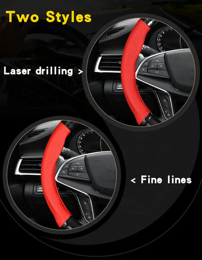 Universal Car Steering Wheel Cover Carbon Fiber Leather Three-dimensional Anti Slip, Timple And Fashionable Car Accessories