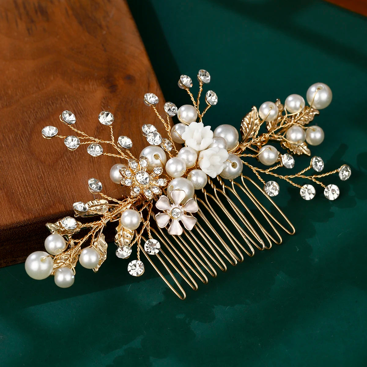 Hair Comb Luxury Metal Side Hair Clips Bridal Plate Hair Headdress Jewellery