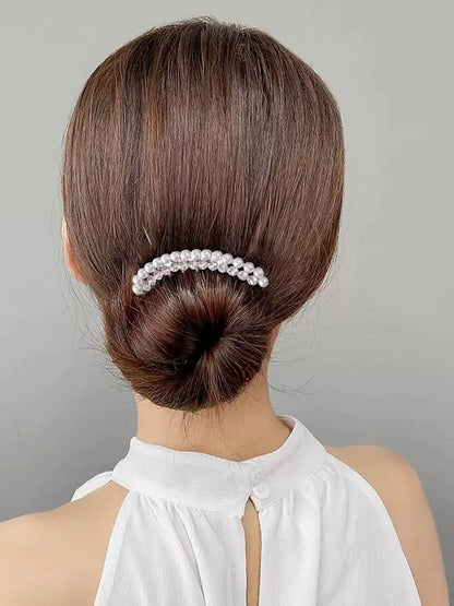 Luxury Pearl Hair Combs Women Elegant Zircon Hairpin Clips Crystal Bun Wedding Bridal Hairclaw Rhinestone Jewelry Accessories