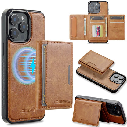 2 in 1 Magnetic Wallet Leather Case For iPhone 16 Pro Max 15 Plus Magsafe Phone Cover Fold Cards bag Kickstand