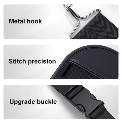 SEAMETAL 7-Pocket Car Seat Back Storage Bag PU Leather All in One Hanging Car Organizer Cup Holder Tissue Holder Anti Kick Pad