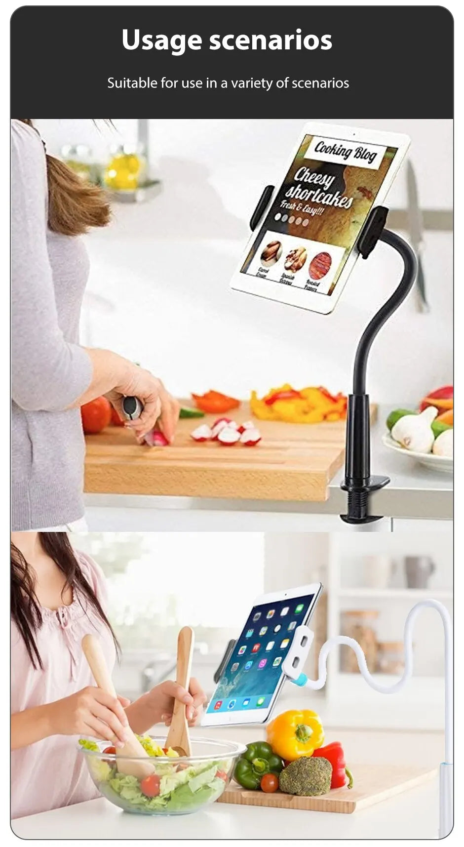 Large Size Tablet Stand 80cm Long Arm Bed Tablet Holder Mount for iPad Air Pro Mini Tablet Stands Clip Bracket 4 To 12 Inch Tabs