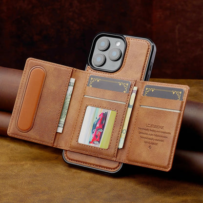2 in 1 Magnetic Wallet Leather Case For iPhone 16 Pro Max 15 Plus Magsafe Phone Cover Fold Cards bag Kickstand