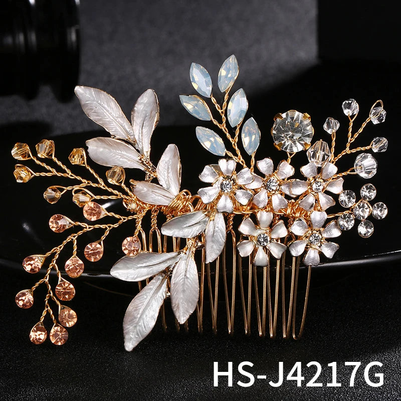 Hair Comb Luxury Metal Side Hair Clips Bridal Plate Hair Headdress Jewellery