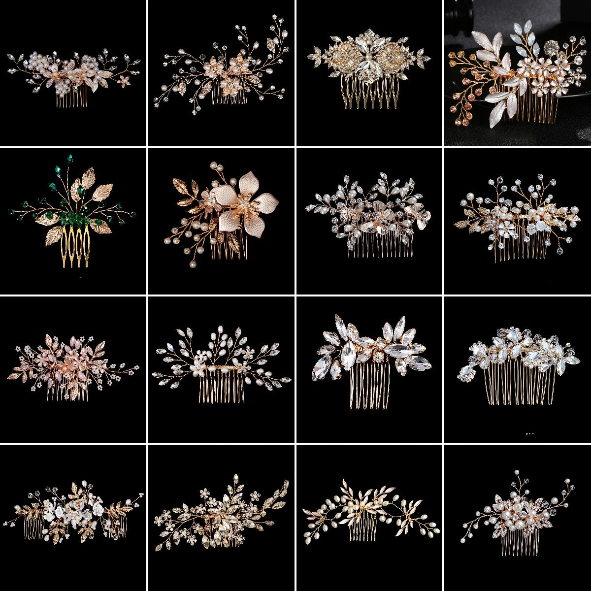 Hair Comb Luxury Metal Side Hair Clips Bridal Plate Hair Headdress Jewellery