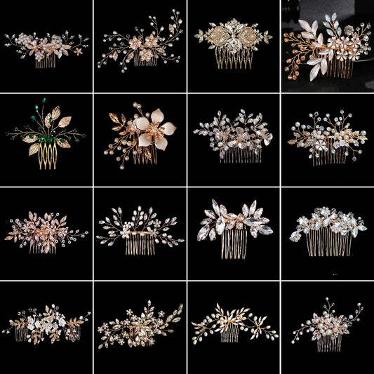 Hair Comb Luxury Metal Side Hair Clips Bridal Plate Hair Headdress Jewellery