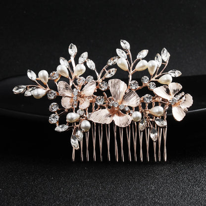 Hair Comb Luxury Metal Side Hair Clips Bridal Plate Hair Headdress Jewellery