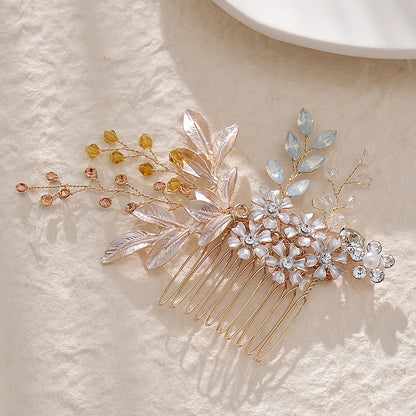 Hair Comb Luxury Metal Side Hair Clips Bridal Plate Hair Headdress Jewellery