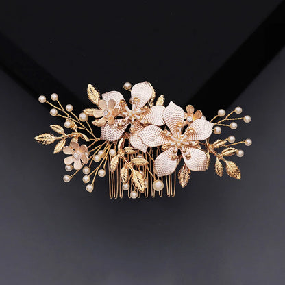 Hair Comb Luxury Metal Side Hair Clips Bridal Plate Hair Headdress Jewellery