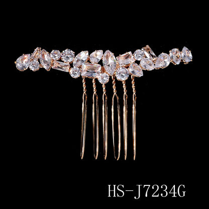 Hair Comb Luxury Metal Side Hair Clips Bridal Plate Hair Headdress Jewellery