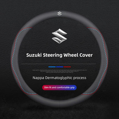 Car Leather Steering Wheel Cover Anti-slip Accessories For Suzuki Swift Jimny Baleno SX4 Ignis Vitara Alto Splash Samurai Kaiser