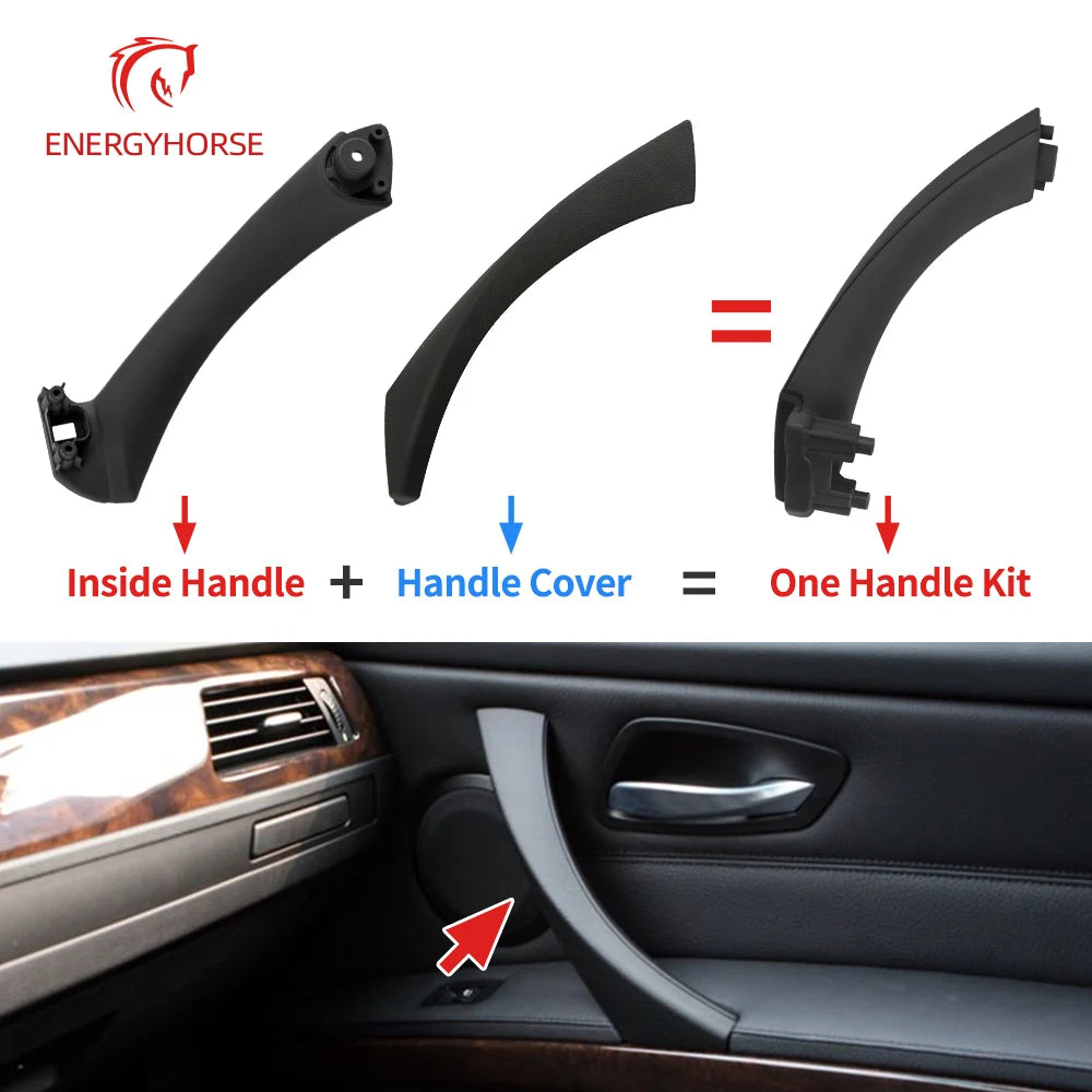 Left Right Car Interior Door Handles Cover Trim For BMW 3 Series E90 E91 E92 E93 2005-2012 316 318 320 325 328i