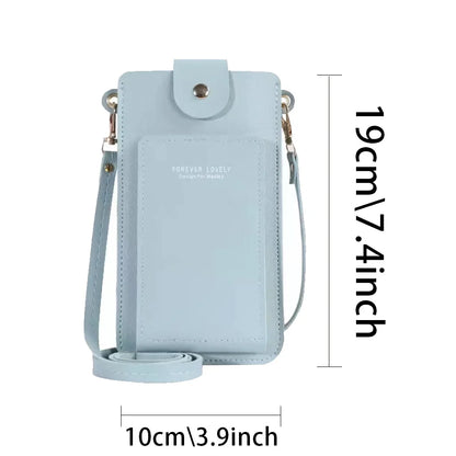 Women Mobile Phone Bag Fashion Touch Screen Shoulder Phone Bag Crossbody Bags Leather Mobile Wallet Bags IPhone 7 8/Huawei P20