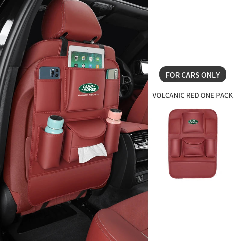 Car Seat Organizer Seat Back Storage Bag Rear Antikick Pad For Land Rover Range Rover Defender Discovery Evoque Velar Freelander