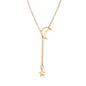 New Simple Moon Star Pendant Choker Necklace Simple Gold Color Alloy Charm Chain Collares Necklace For Women Party Jewelry