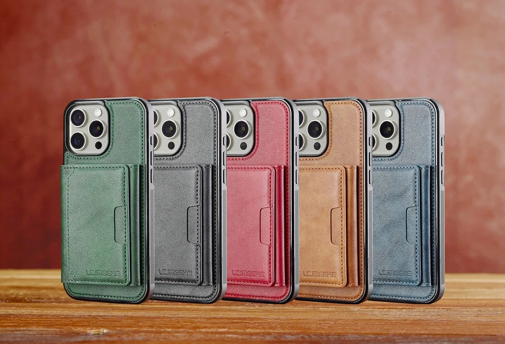 2 in 1 Magnetic Wallet Leather Case For iPhone 16 Pro Max 15 Plus Magsafe Phone Cover Fold Cards bag Kickstand