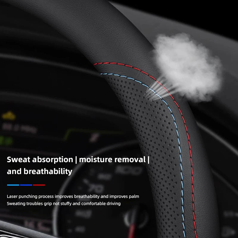 Car Leather Steering Wheel Cover Anti-slip Accessories For Suzuki Swift Jimny Baleno SX4 Ignis Vitara Alto Splash Samurai Kaiser
